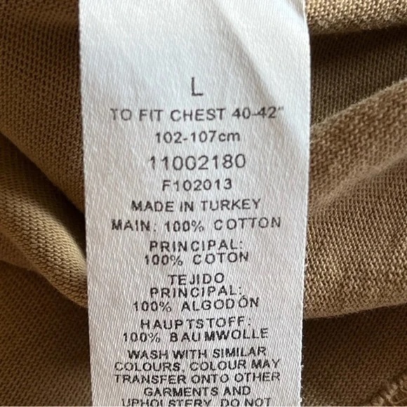 ASOS | Tan Quarter Zip Relaxed Fit Short Sleeve Cotton Polo Shirt, Men's Large - Picture 5 of 5